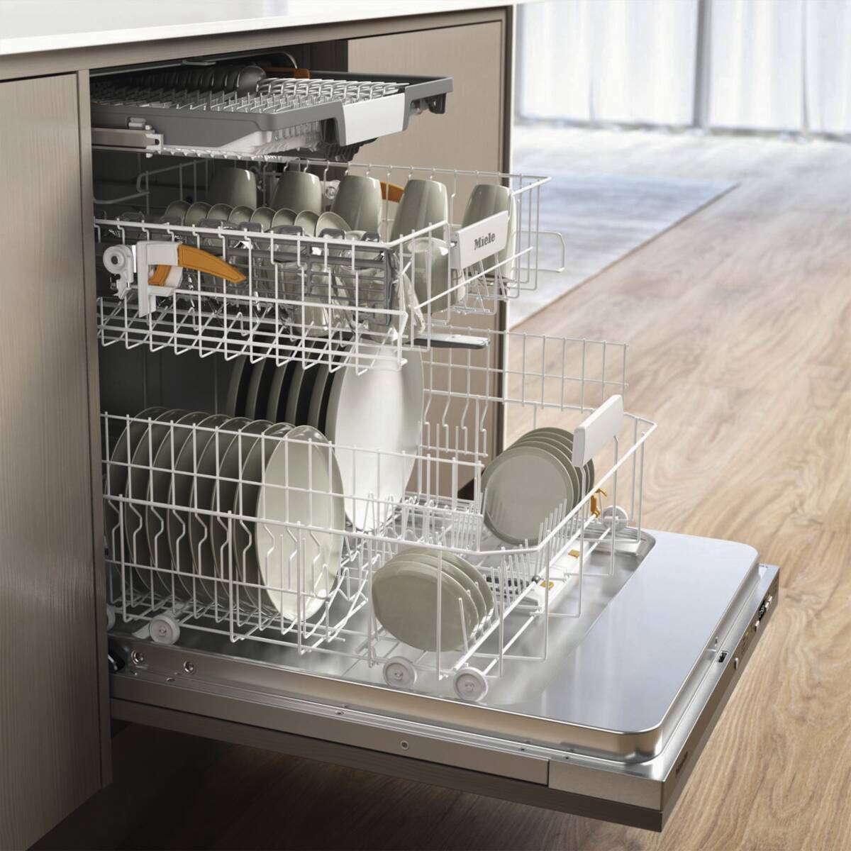 Miele Einbau-Geschirrspüler vollintegrierbar Startzeitvorwahl Edelstahl EcoPower-Technologie – Bild 3