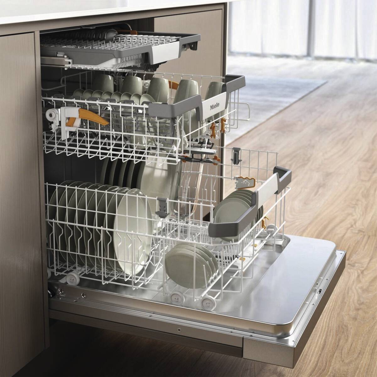 Miele Integrierbarer Geschirrspüler EcoPower AutoOpen ComfortClose 14 Maßgedecke Edelstahl – Bild 2