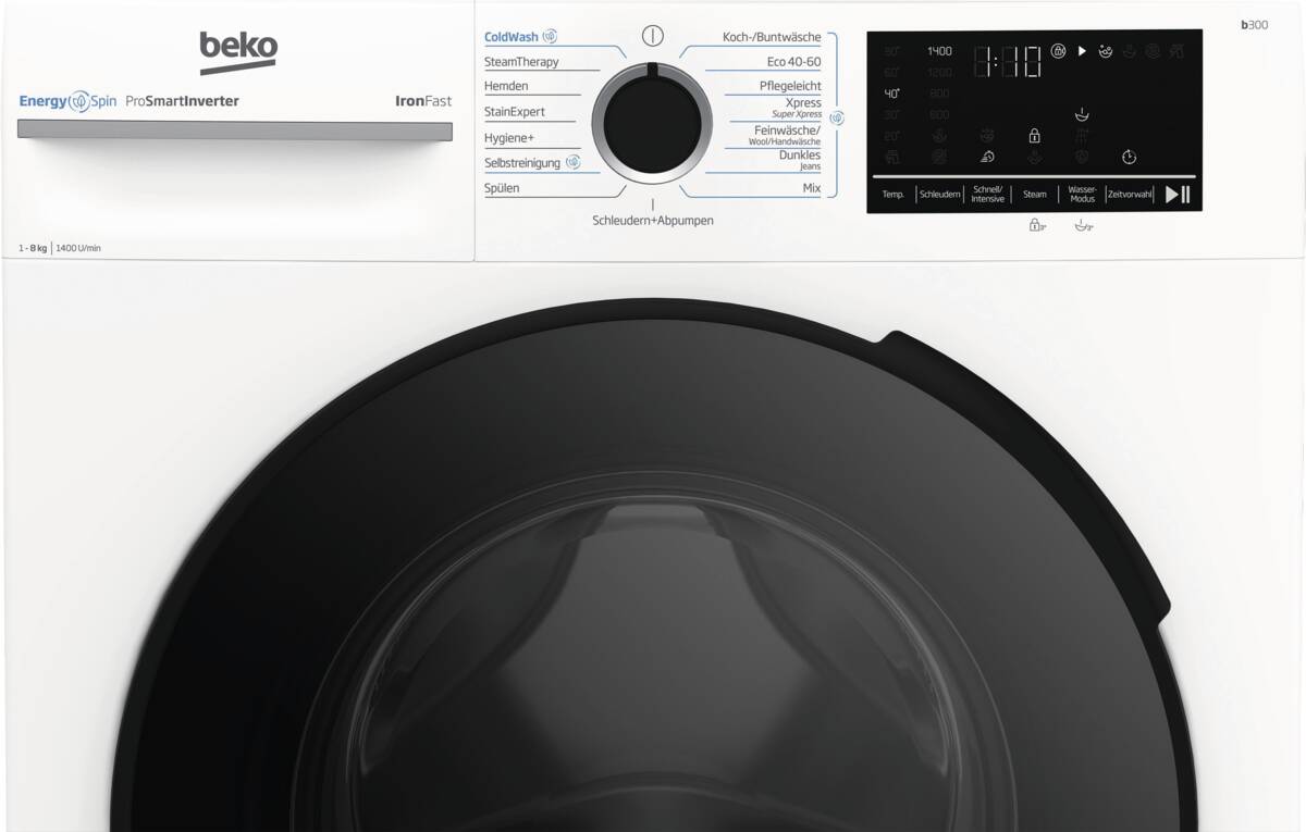 Beko Waschmaschine Frontlader 8kg Aquawave-Schontrommel ProSmart Inverter Motor Weiß – Bild 3