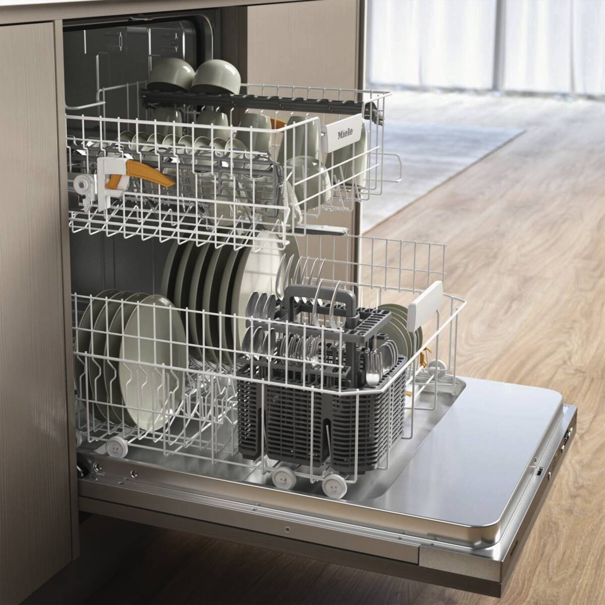 Miele Einbau-Geschirrspüler XXL Active Plus 13 Maßgedecke Energieeffizienzklasse A Edelstahl – Bild 3